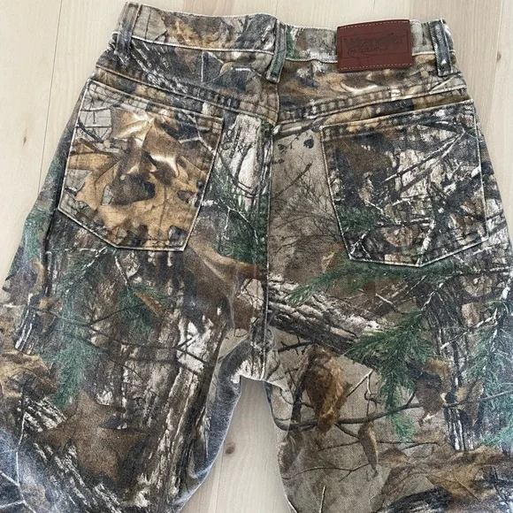 Wrangler Women's Camouflage Straight Leg Pants - Brown Green Tan - Picture 3 of 3